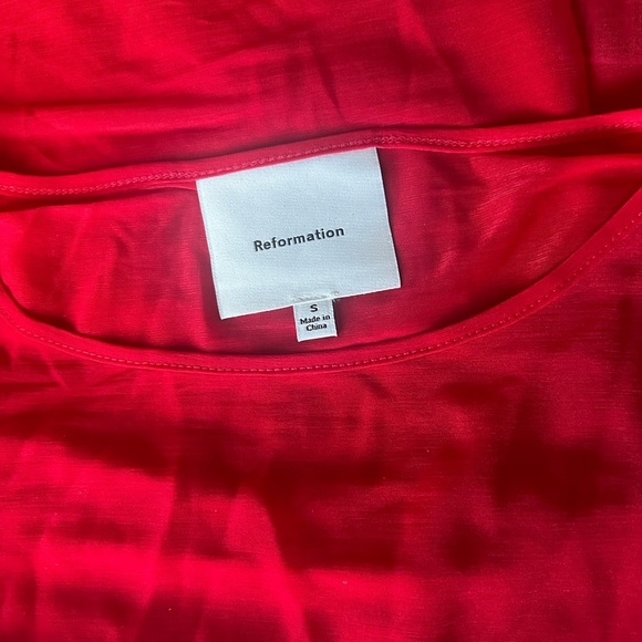 NEW Reformation Rose Sheer Sleeveless Knit Top in Red | size  S - Picture 9 of 10